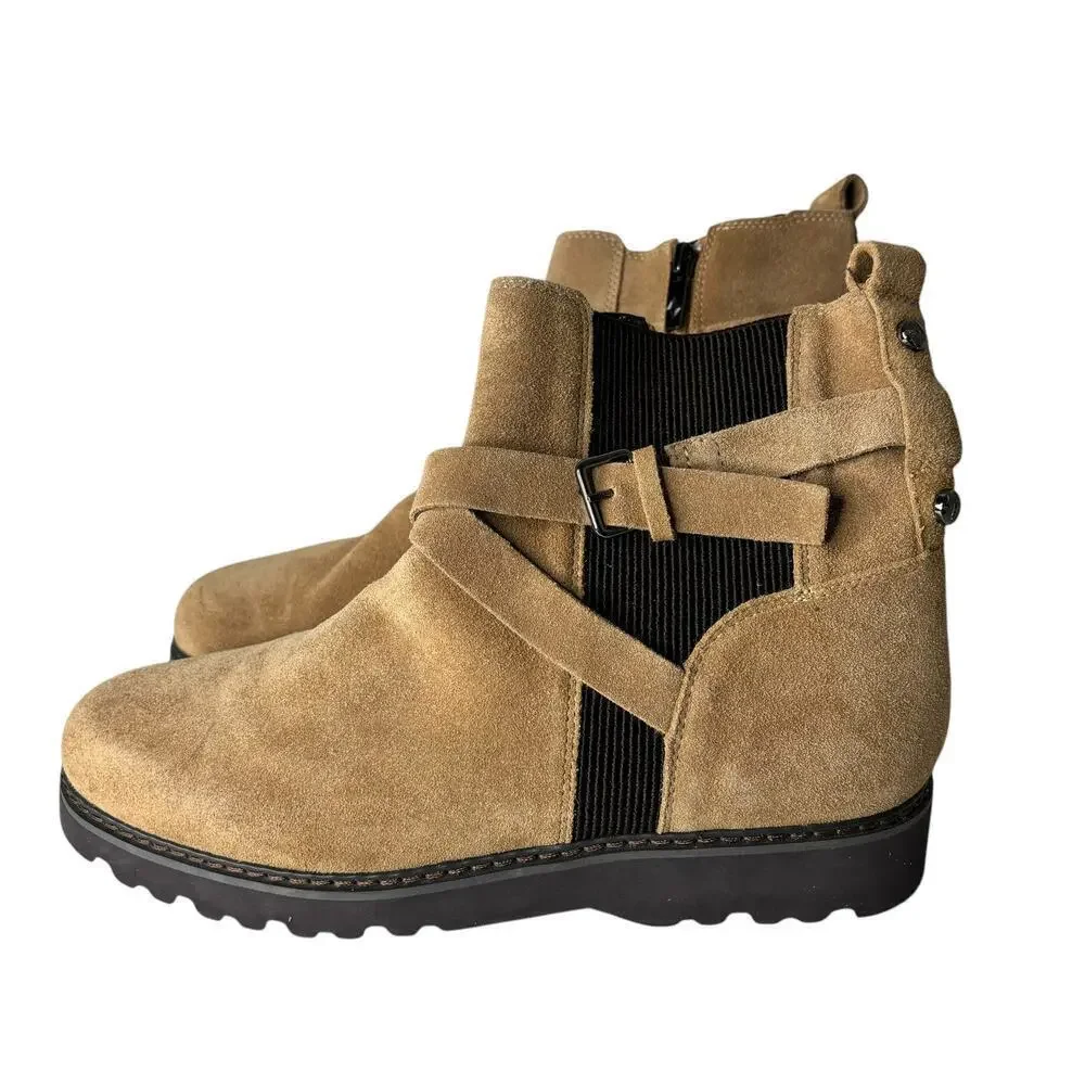 Donald Pliner Captain Suede Bootie Caramel Size 9.5